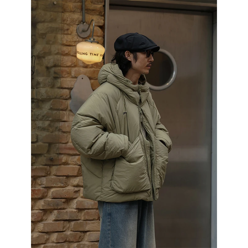 TRIFFER连帽羽绒服90白鸭绒 短阔宽松龟背廓形男女款