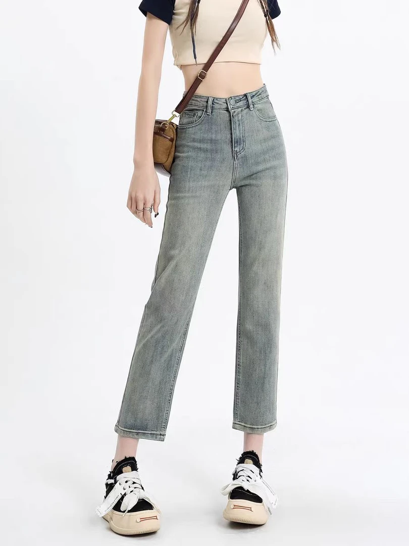 B301-400直播间下单非主图孤品女士宽松牛仔裤