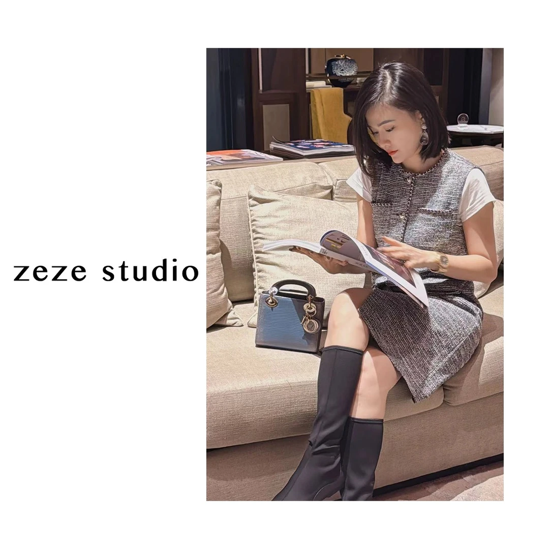 zezestudio【黎明漫步】24新款进口小香手工坊系列连衣裙+开衫秋季~