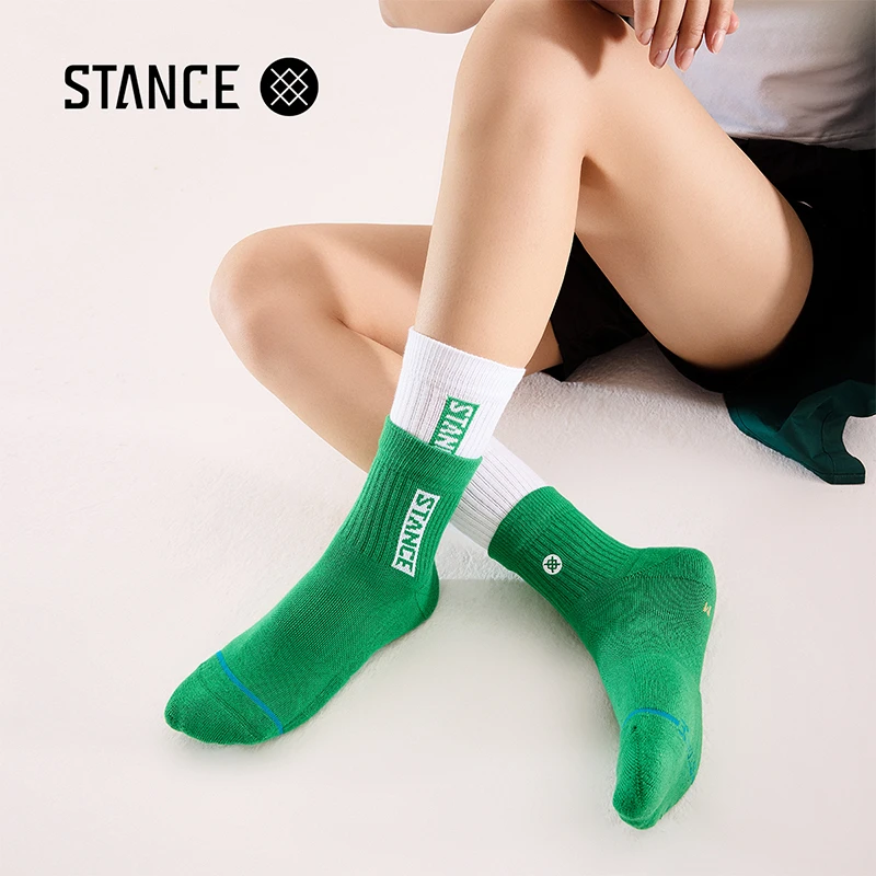 STANCE 双罗口拼接撞色潮牌男女556中筒休闲袜情侣舒适街头ins-D