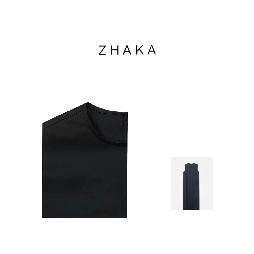 ZHAKA/春夏野地美树子无袖长裙日系连衣裙