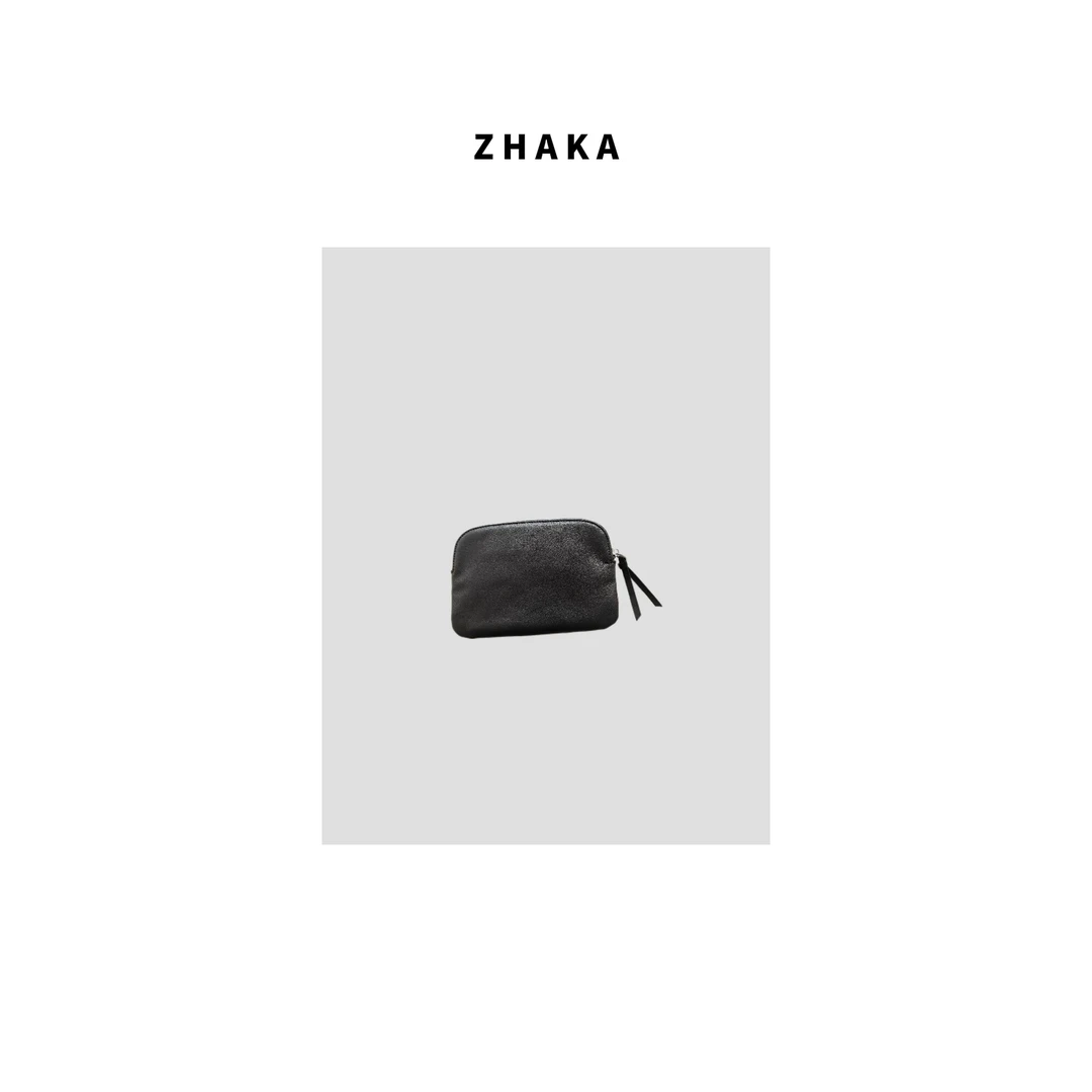 ZHAKA/牛皮质零钱证件手拿小包包