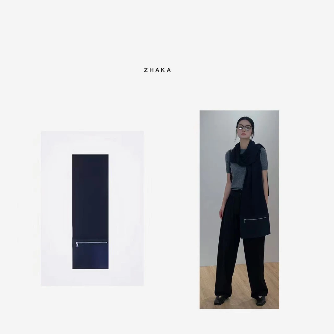 ZHAKA/扬子纱100羊毛拉链披肩