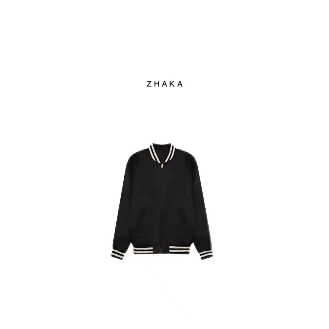 ZHAKA/醋酸棒球服外套750简约秋冬百搭