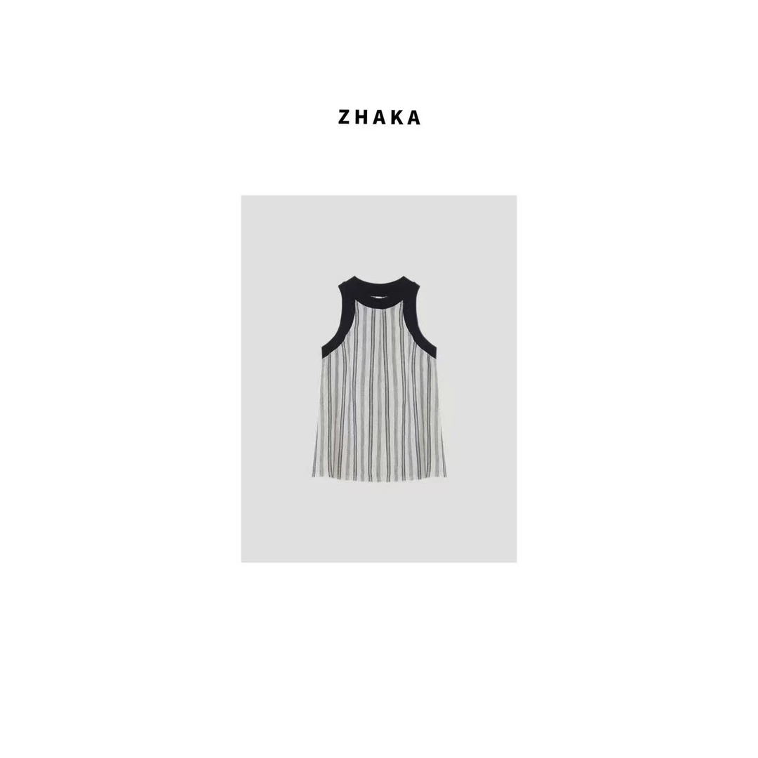 ZHAKA/条纹慵懒背心吊带设计师