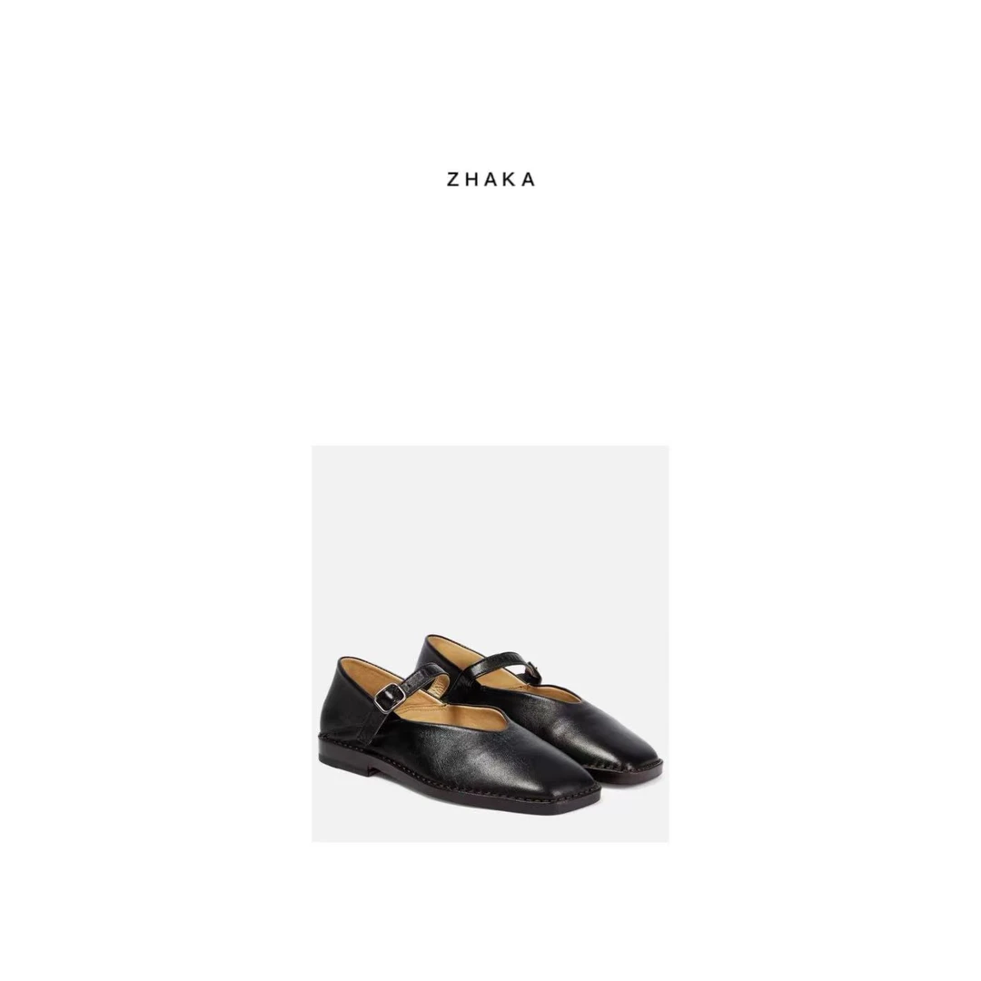 ZHAKA/方头玛丽珍鞋