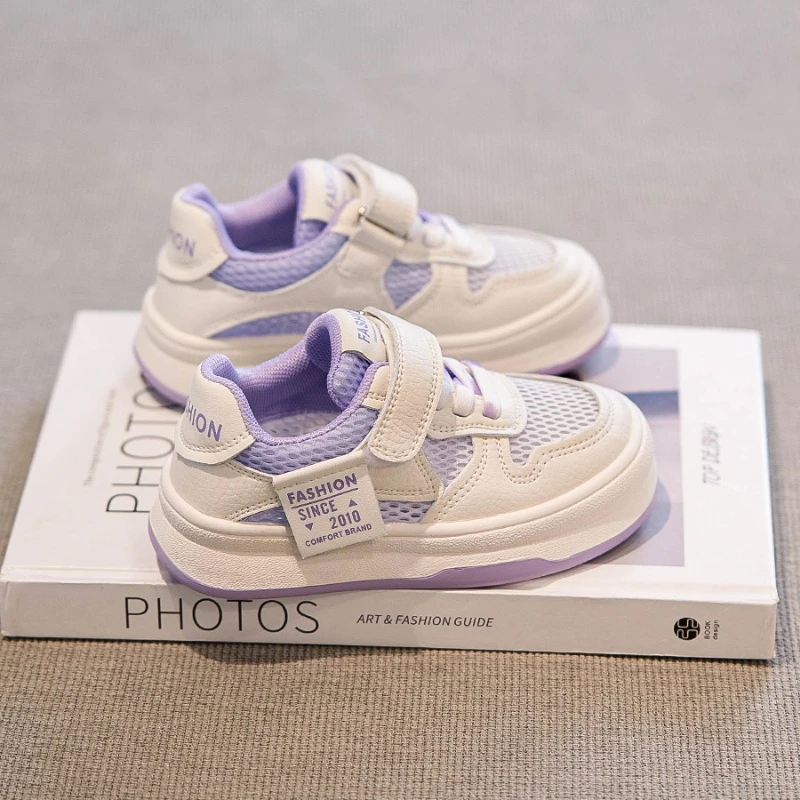 ABC女童运动鞋2024春秋新款儿童鞋子板鞋透气网面小白鞋春秋款