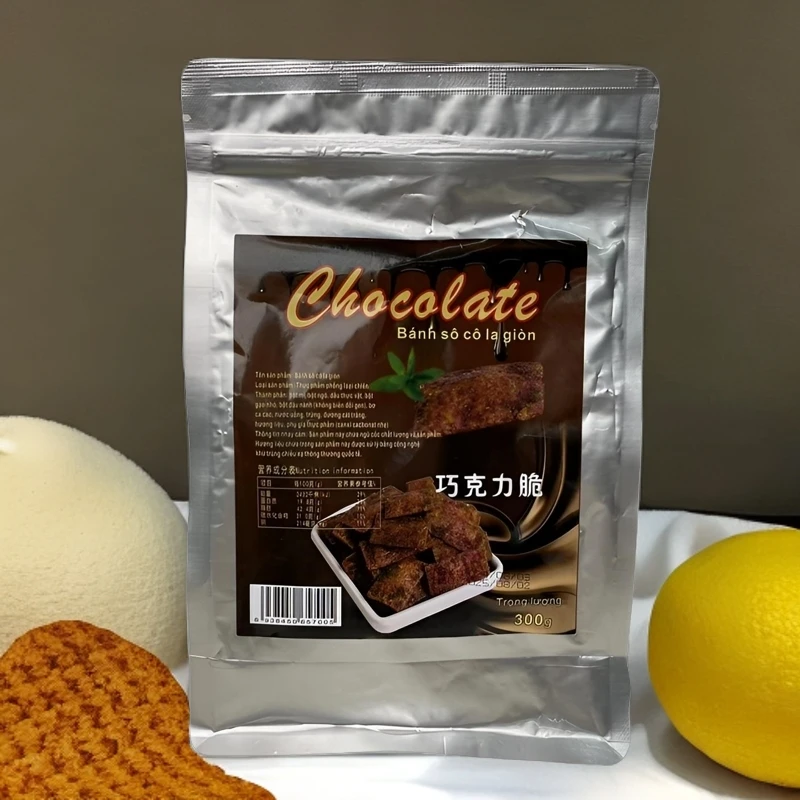 越南原装现货黑巧克力薄脆片零食休闲食品脆皮网红爆款追剧300g
