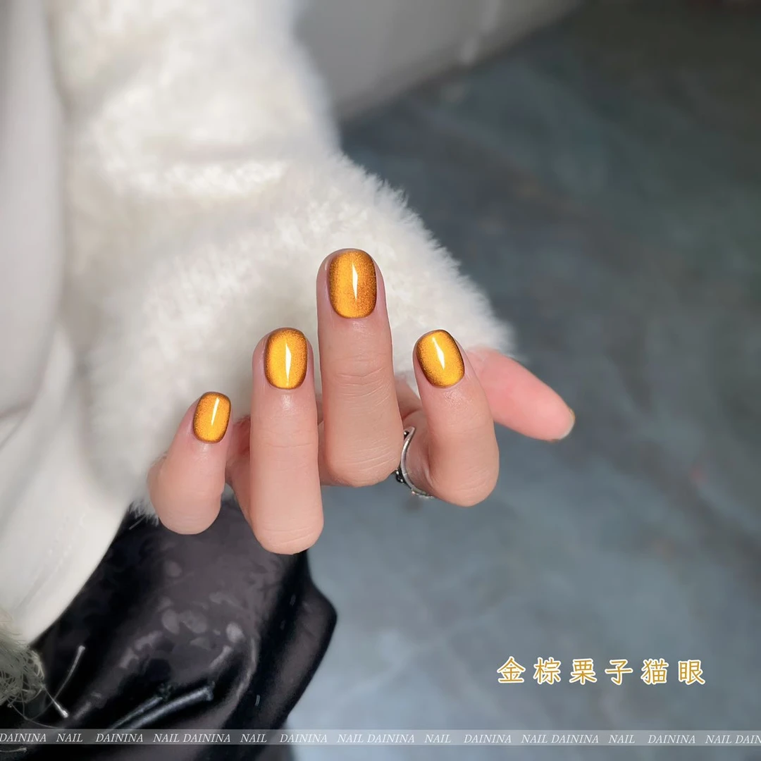【禾禾子】金棕栗子猫眼   不送磁铁  15ml瓶装   甲油胶需要照灯
