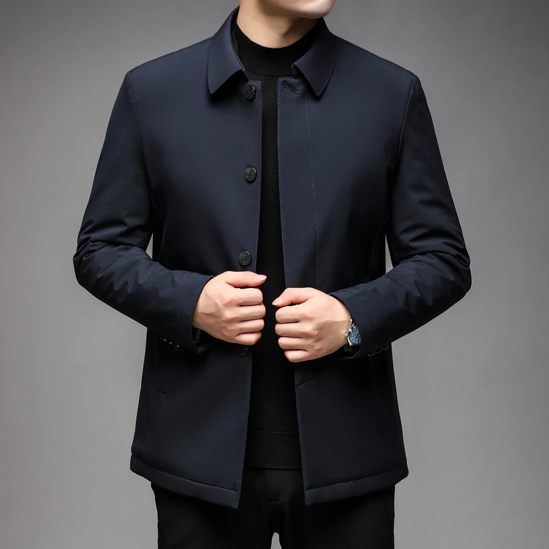 高品质 男士棉衣翻领中老年加厚商务棉服 男装