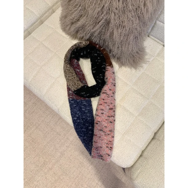 【幸福氛围】渐变拼色保暖高级感韩系加厚软糯针织围巾