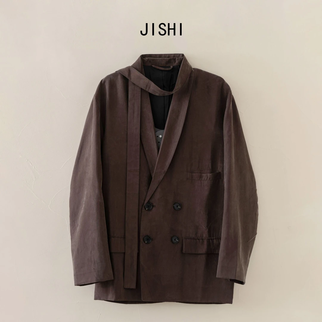 既是/JISHI极简【铜氨丝西装】宽松复古春夏时尚小西装潮流设计师