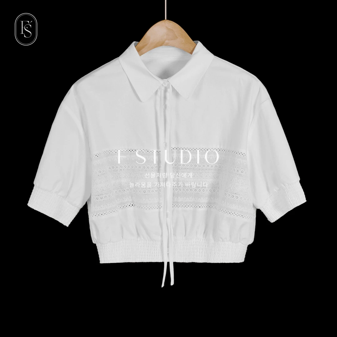 法儿家韩国限定【织花梦境】镂空蕾丝拼接套装裙 FS404S017