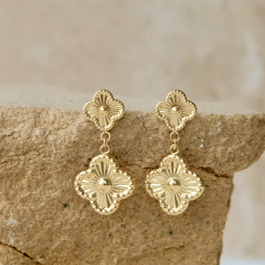 【子萱珠宝】18K金花间耳环-ZX240002