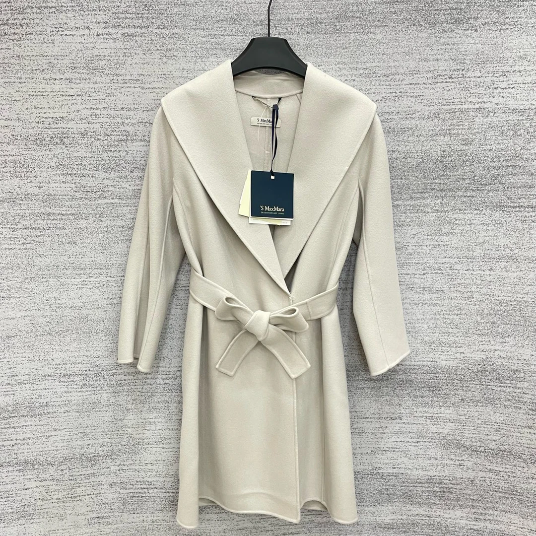 MaxMara/米翻领系带中长款长袖大衣/尺码36/闲置未使用/WX108691