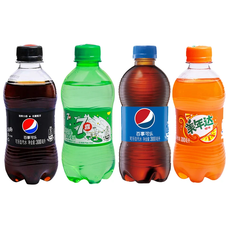 百事可乐300ml*6/12瓶七喜美年达无糖可乐饮料饮品便携带小瓶装1