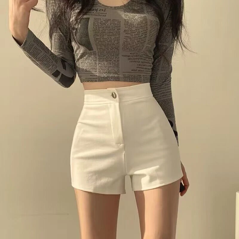 黑色下半身失踪西装短裤女夏季薄款高腰显瘦a字紧身弹力辣妹热裤