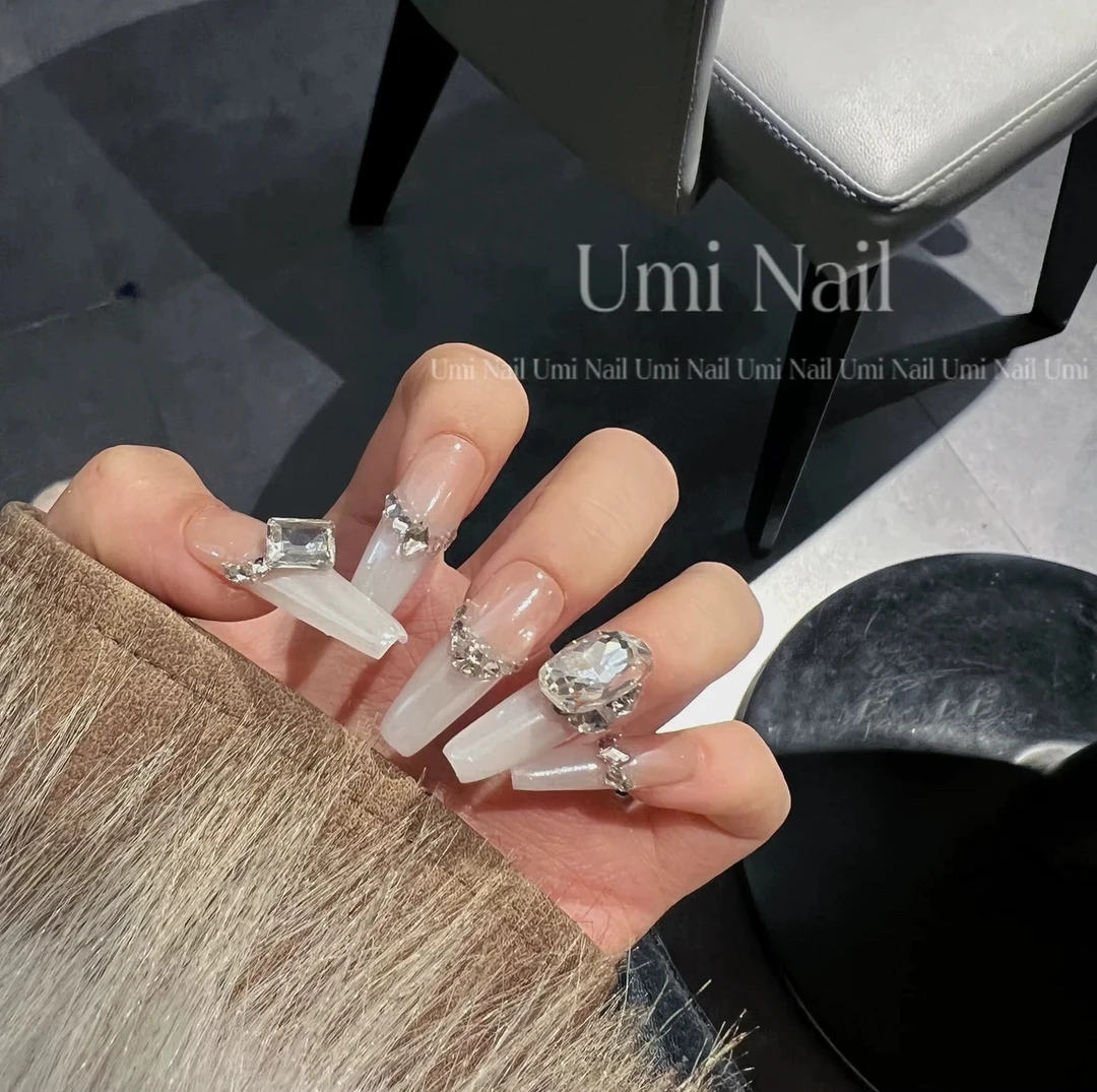「丝绸月光」奇思妙想 Nail｜33加长细狗梯 纯手工定制｜可拆卸穿戴甲