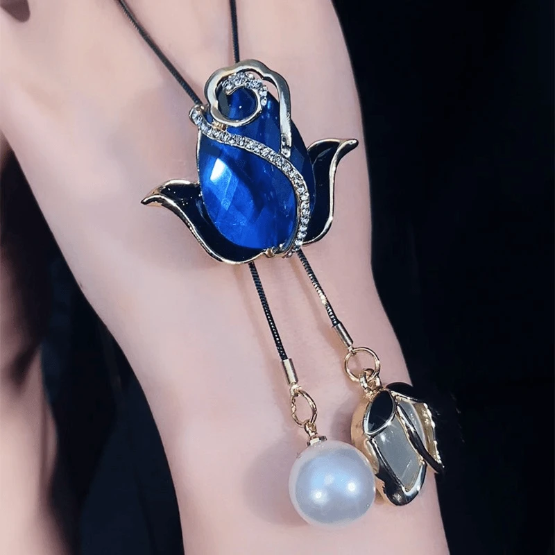 郁金香秋冬毛衣链长款气质网红饰品时尚配百搭优雅