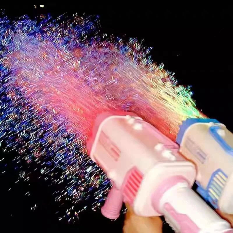 火箭筒泡泡机64/32孔加特林款灯光手持半自动网红爆款男女孩玩具