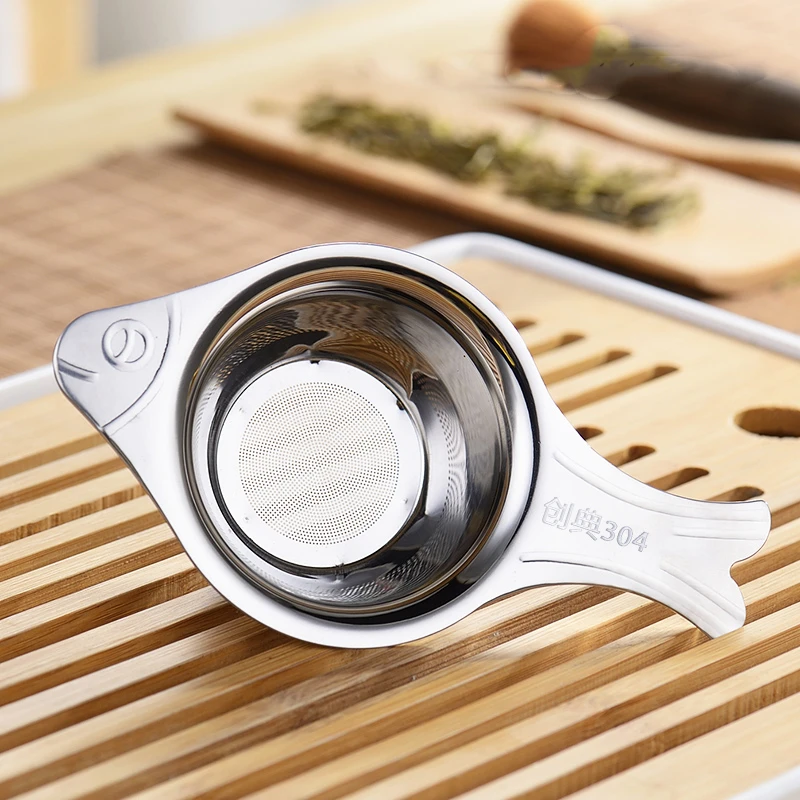爱赏功夫茶具家用304不锈钢茶叶过滤网创意加厚茶漏斗茶道滤茶隔