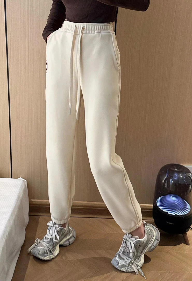 【石墨烯卫裤】冬装新款防风加厚石墨烯保暖显瘦百搭刺绣束脚卫裤