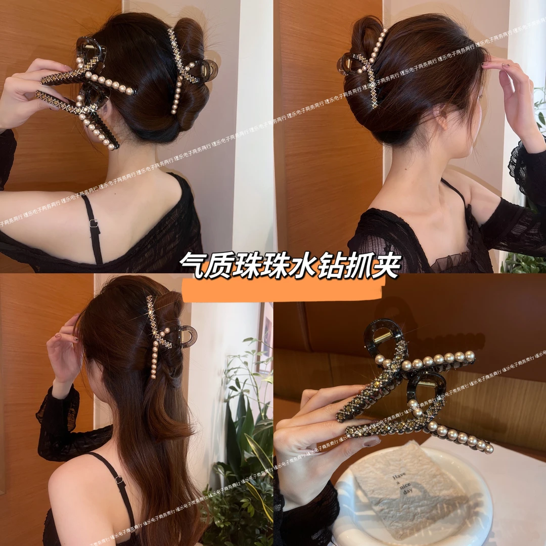 香妃恋人大号优雅亚克力抓夹轻奢高级感发卡后脑勺时尚百搭鲨鱼夹