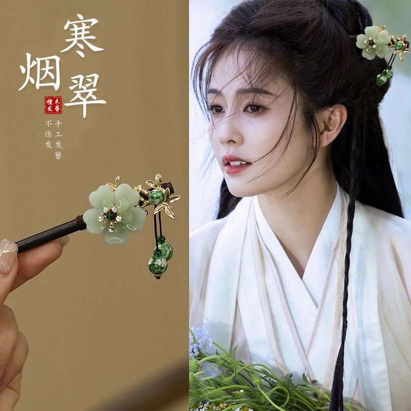 古风发簪国风步摇木簪子女仿黑檀木头饰盘发汉服配饰古装发钗挽发