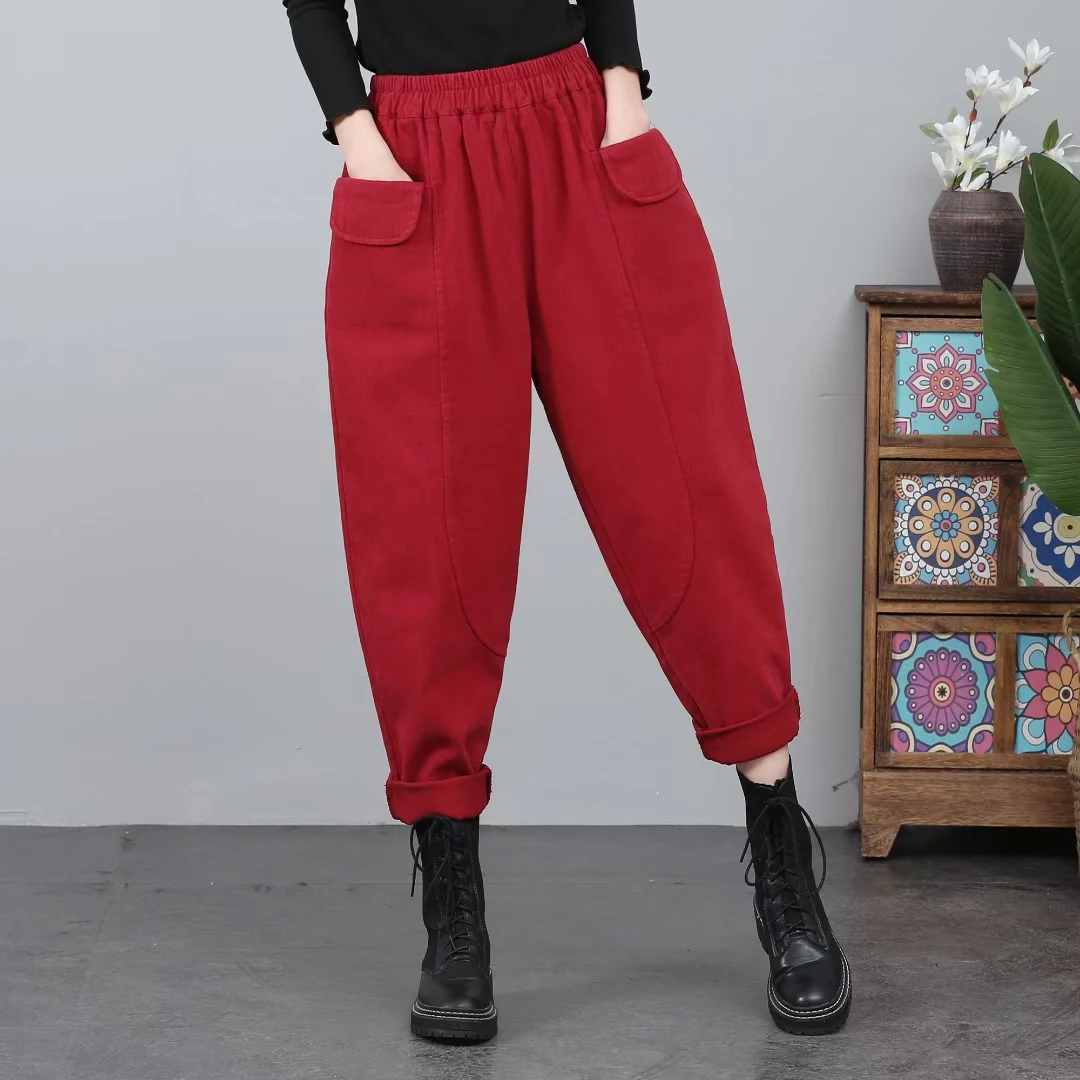 2022新款雪花绒女装休闲哈伦裤