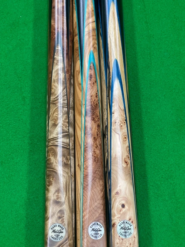 魔力根黑白檀插崖柏、橄榄木插金棕柏台球杆