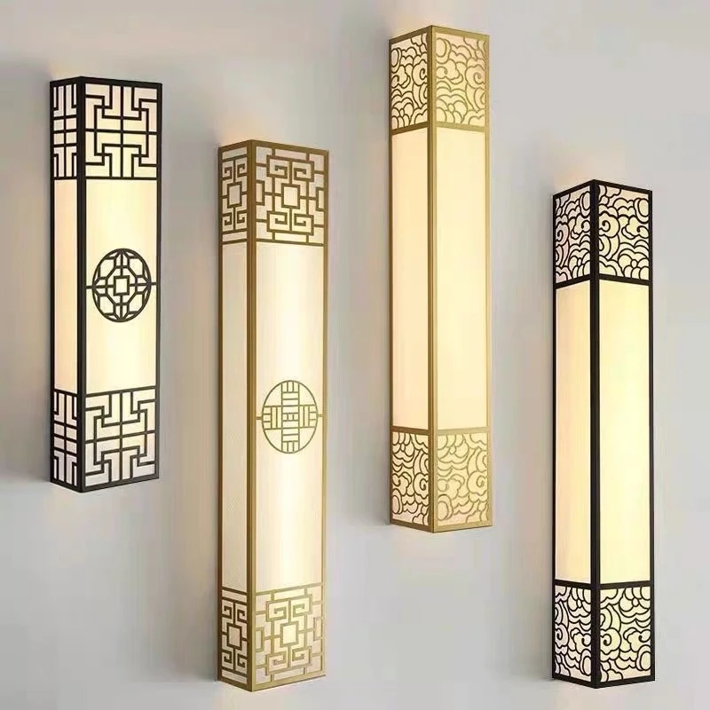 长条新中式壁灯长方形客厅电视背景墙简约床头酒店大堂楼梯壁灯具