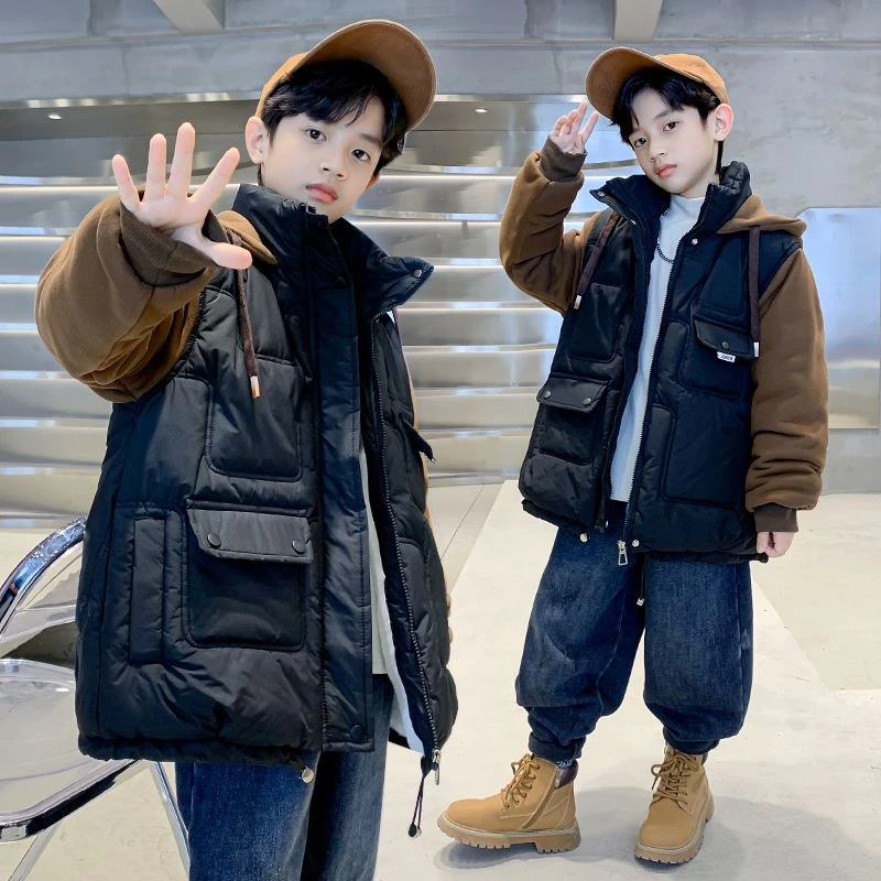 波司澄儿童装男童羽绒棉服外套2023新款冬季男孩中大童加厚棉衣加