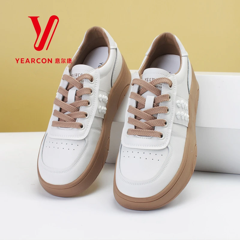 意尔康女鞋板鞋时尚气质休闲春秋单鞋平底ins厚底潮流百搭19511Y