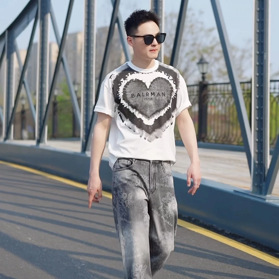 VANCIBALE（清仓）男士夏季时尚百搭桃心T恤宽松潮