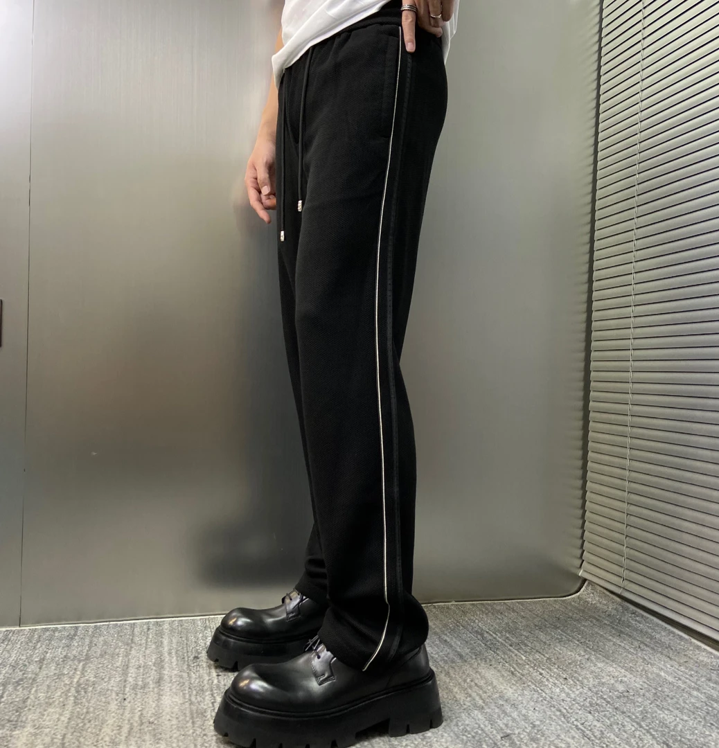 VANCIBALE春季高定羊毛桑蚕丝面料时尚休闲百搭直筒裤