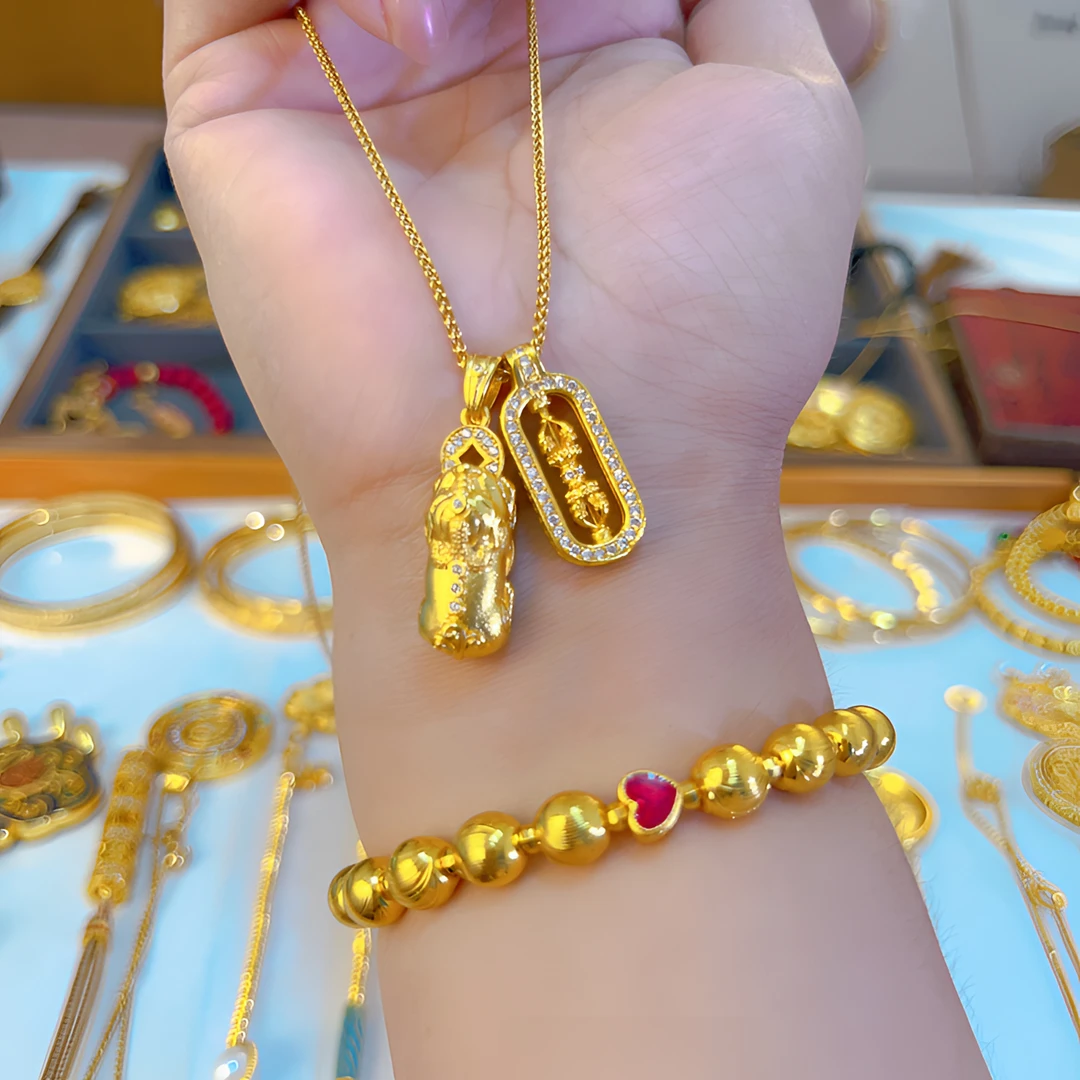 合金项链 韦雪同款貔貅吊坠叠戴钱币貔貅项链坠链精致项链吊坠