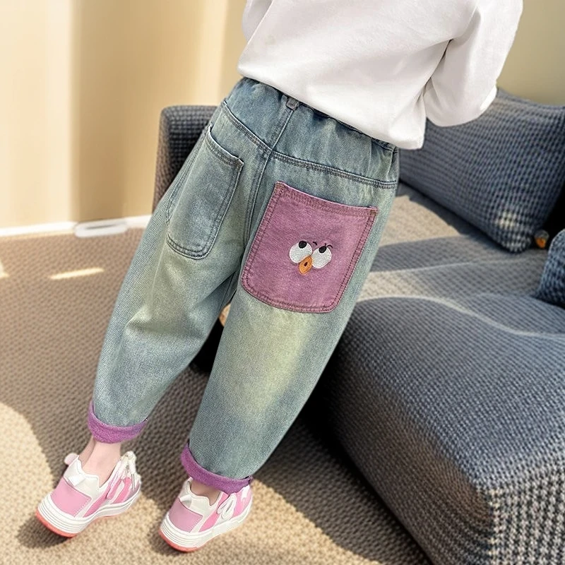 【秋款上新】女童牛仔裤秋款2024新款儿童洋气女宝宝秋装新款萝卜裤