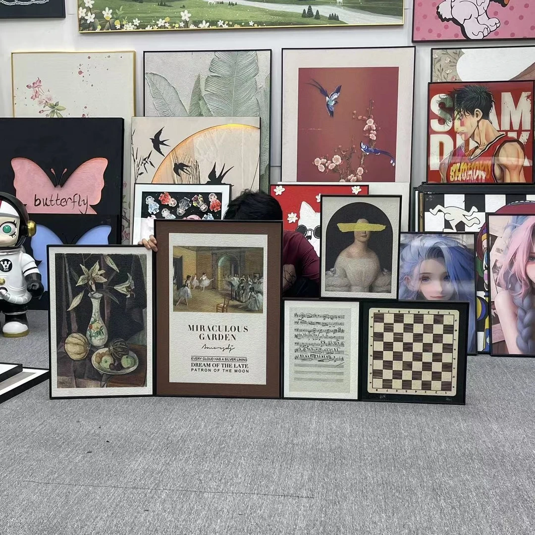 现代客厅画餐厅拱形中古风挂画艺术美式法式复古轻奢简约建筑500