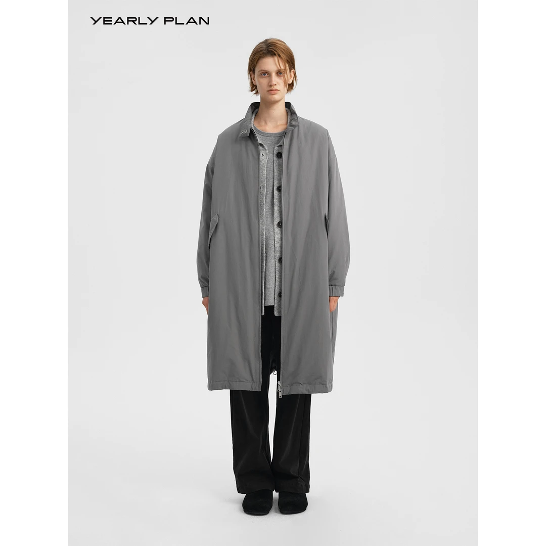 YEARLY PLAN经典立领防护感中长款宽松版羽绒服 1286