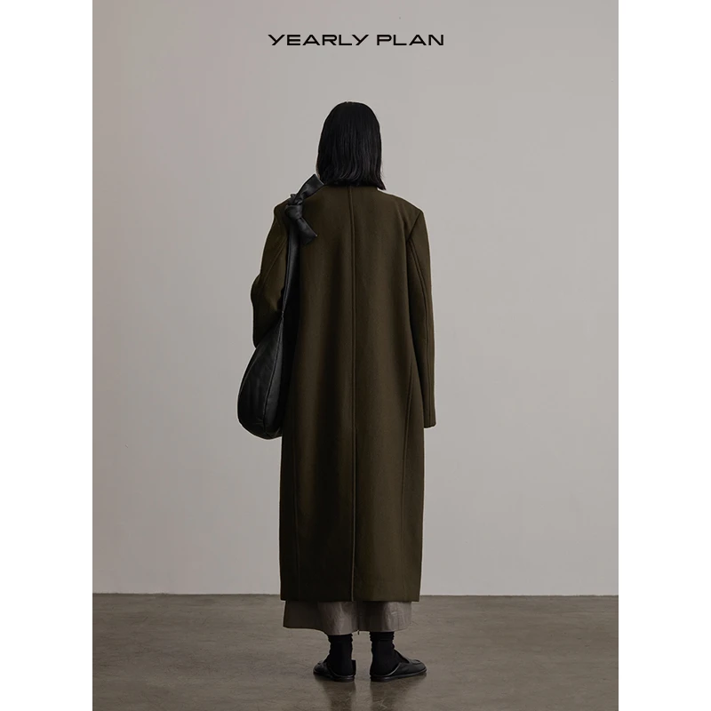 YEARLY PLAN Fall 100%美丽诺羊毛双面呢利落H廓形外套 0134430