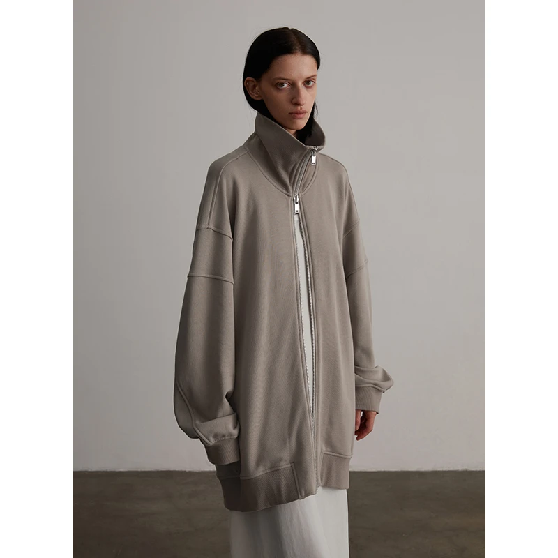 YEARLY PLAN Fall 廓形拉链式门襟立体分割骨位卫衣 1634237