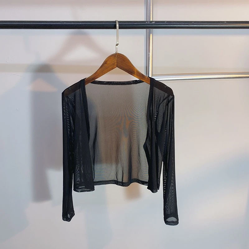 冰丝防晒开衫女夏薄纱小坎肩外搭配吊带裙雪纺短外套披肩罩衫外穿