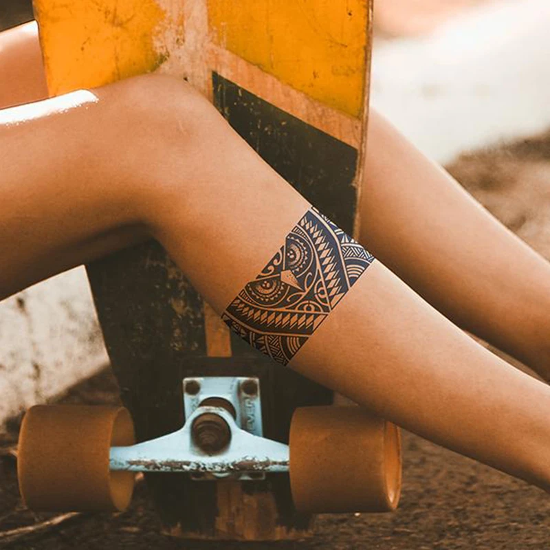 猫头鹰臂环半永久草本纹身贴男款防水持久逼真小腿手臂花臂可洗