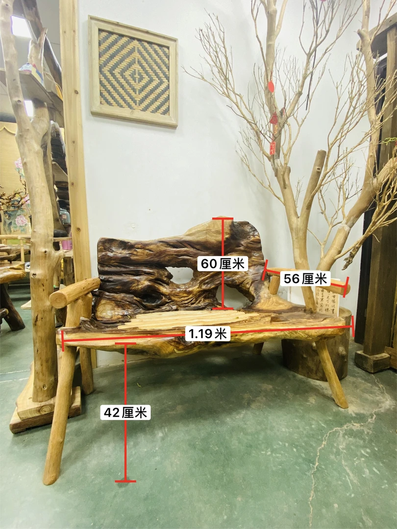 香樟整木随形双人椅 网红打卡椅 造景打卡 艺术椅 民宿椅子
