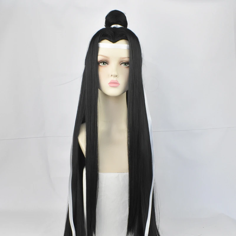 蓝忘机cos假发魔道祖师角色毛娘免修剪毛胚造型