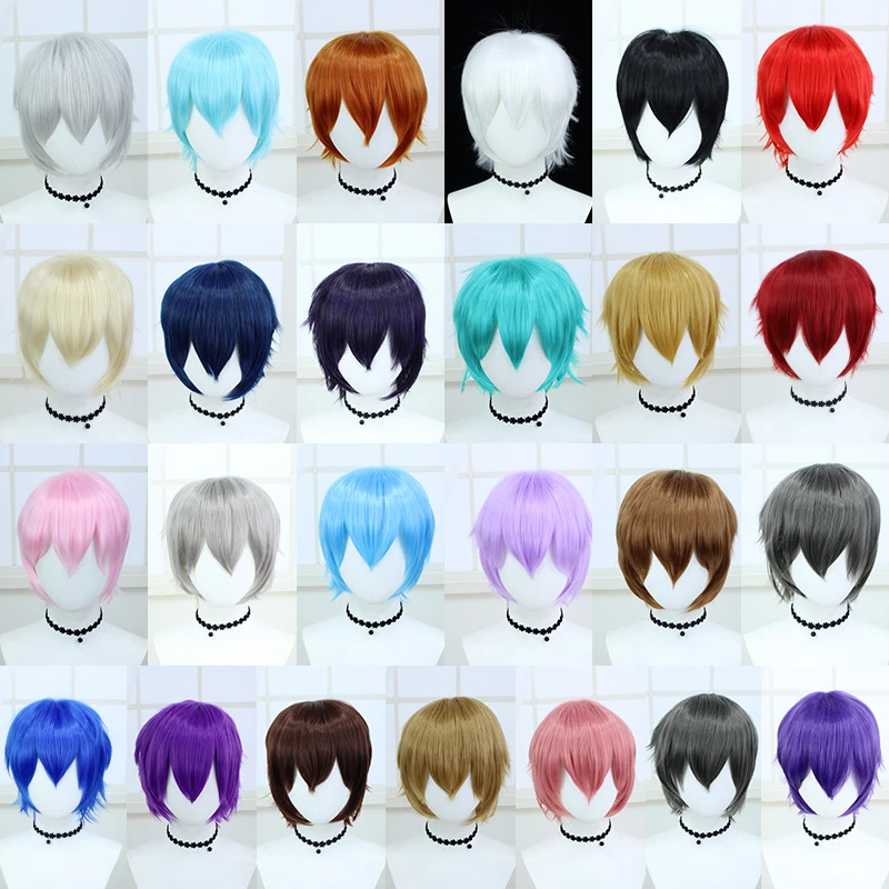 万用cos假发30cm反翘短发动漫展真头皮毛娘精修造型
