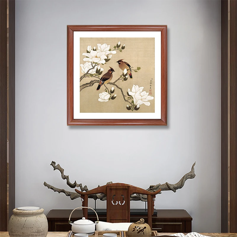 带框装裱 艺术微喷斗方画山水花鸟沙发背景墙画客厅卧室装饰画挂
