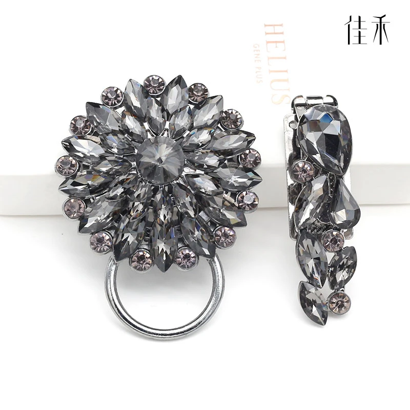 包邮高档貂皮草羊绒大衣西装水钻鸭嘴扣貂扣对扣搭扣裘皮领扣子