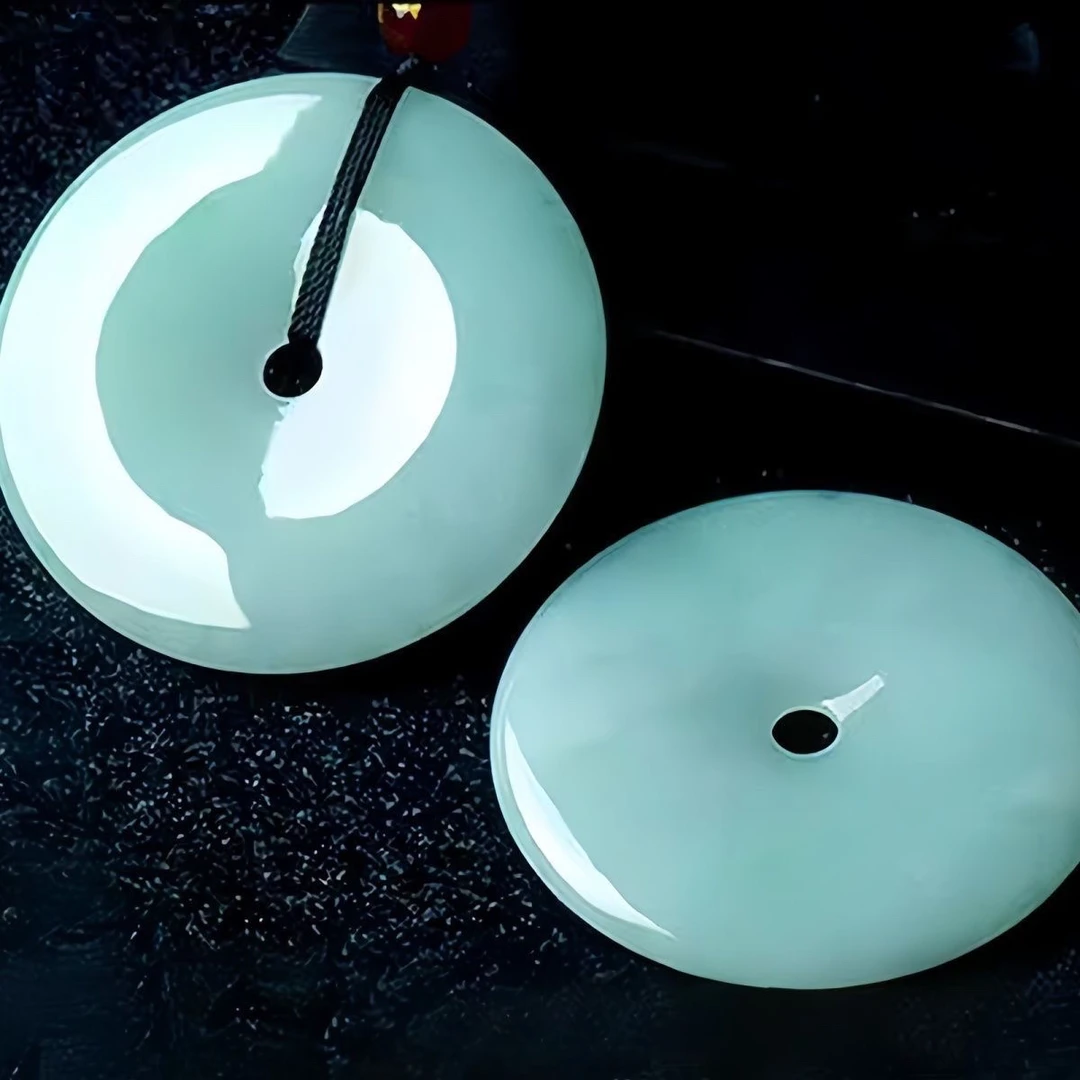 天然翡翠A货平安扣保真正品糯冰种男女情侣款