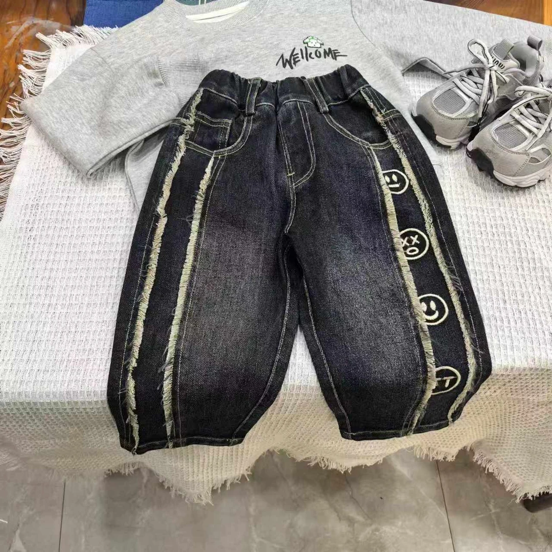 秋季新款男童儿童时尚休闲韩版潮流牛仔裤LZX8833